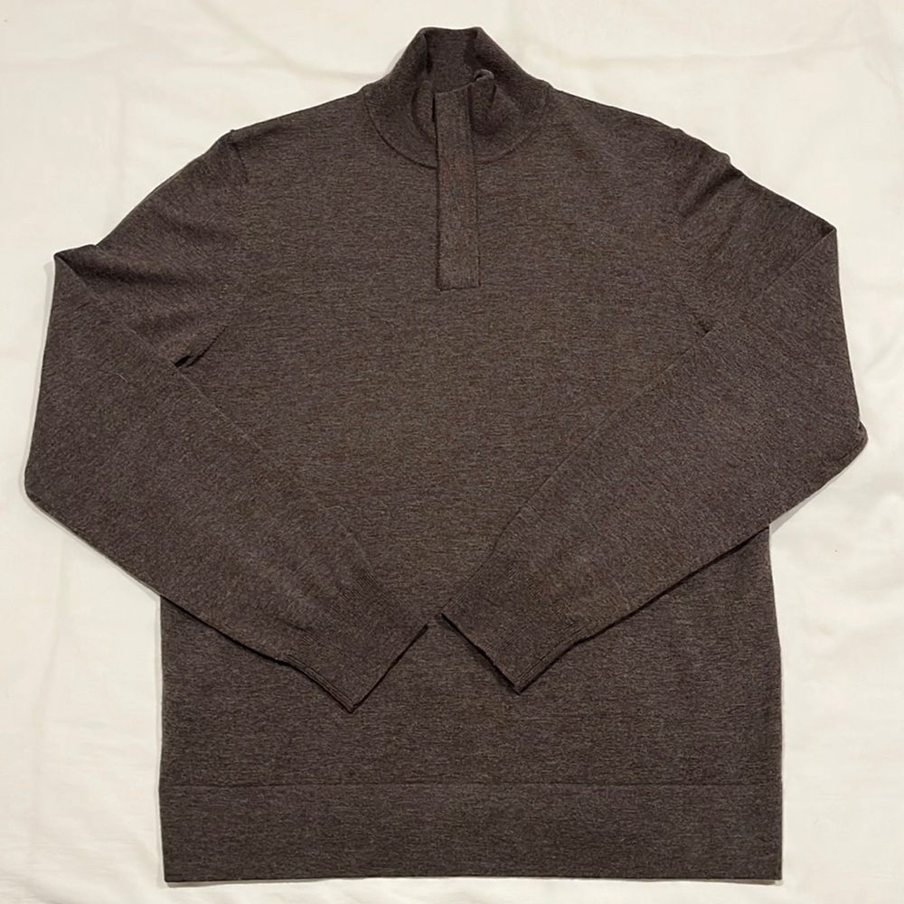 Faconnable Quarter Zip Merino Wool Sweater